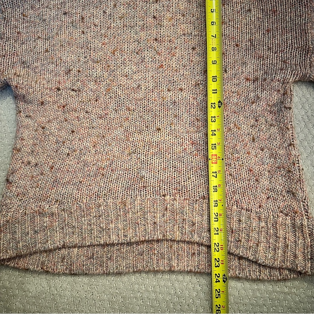 Ann Taylor Speckled Pastel Metallic Mock Neck Sweater Cozy Quiet Luxury | Medium - Picture 5 of 7